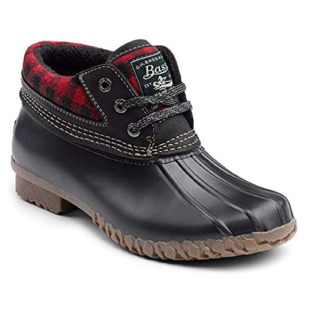 NEW G.H. Bass Dorothy Buffalo Plaid Waterproof Rubber Rain Duck Boot Bootie 11M